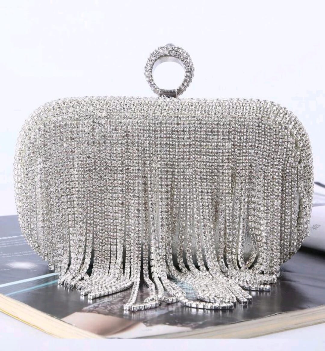 Diamond Fringe Clutch Bag