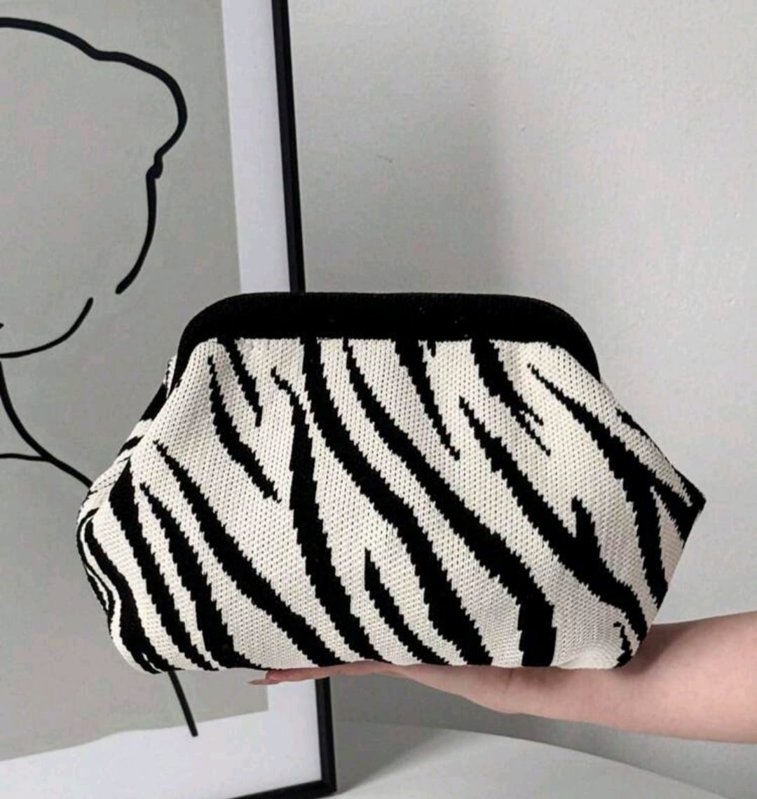 Zebra print clutch