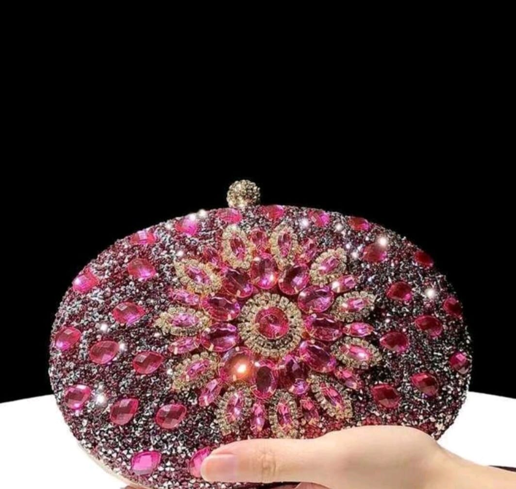Rose Luxe Rhinestone Clutch- Pre Order