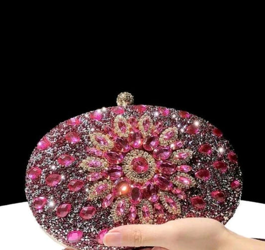 Rose Luxe Rhinestone Clutch- Pre Order