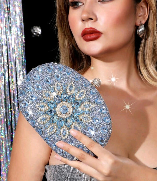 Sky Luxe Rhinestone Clutch