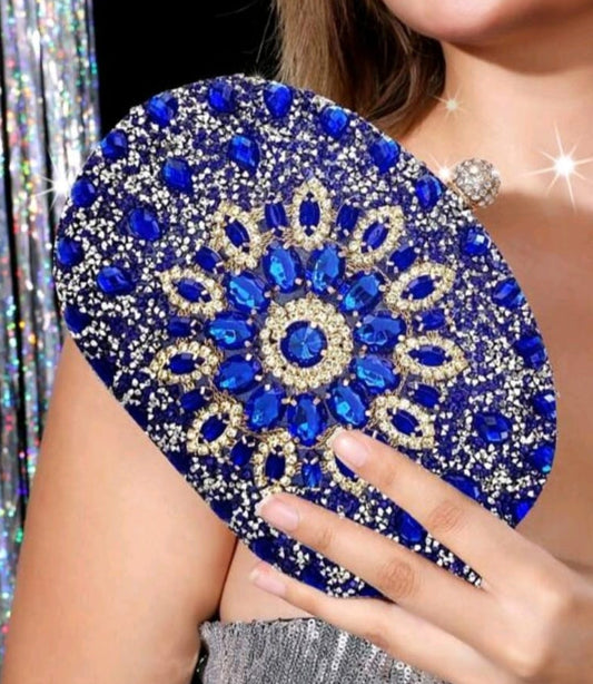Midnight Blue Luxe Rhinestone Clutch- Pre Order