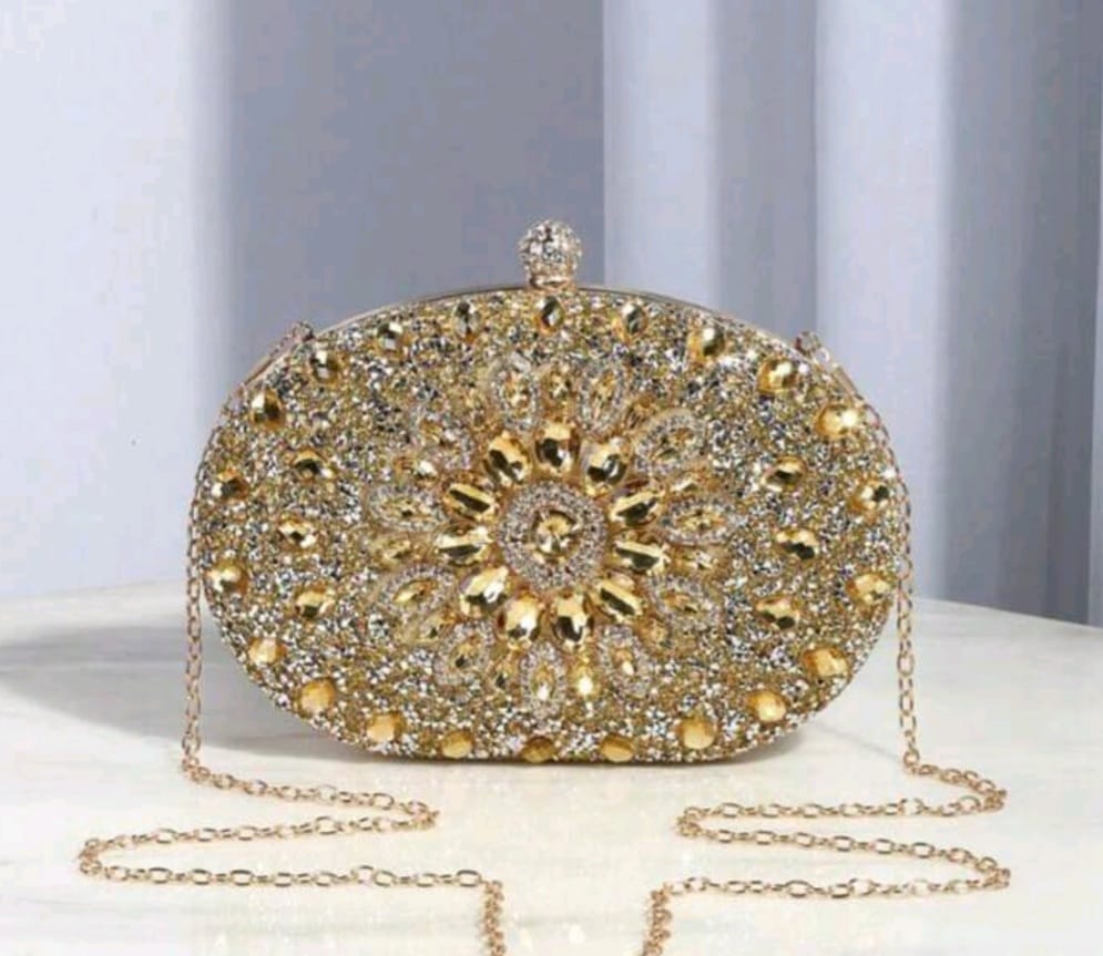 Gold Luxe Rhinestone Clutch- Pre Order