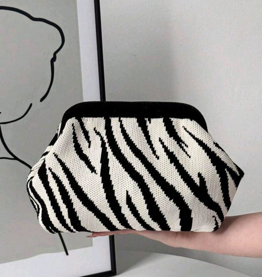Zebra print clutch