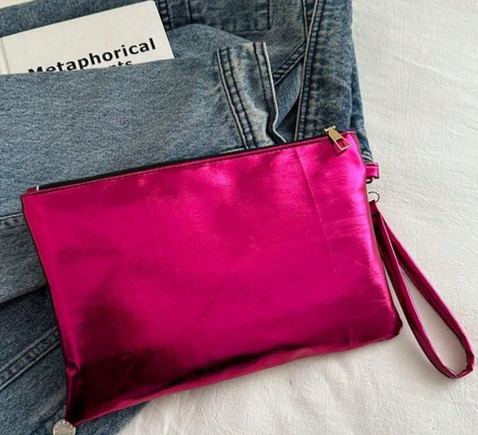 Soft Metallic Pink Clutch