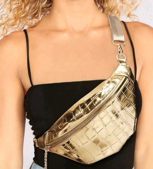 Metallic Gold Crossbody Bag