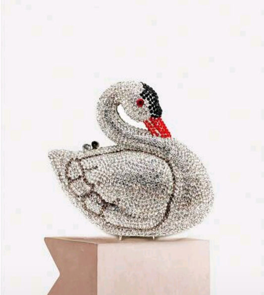 Swan Rhinestone Novelty Bag - Pre Order