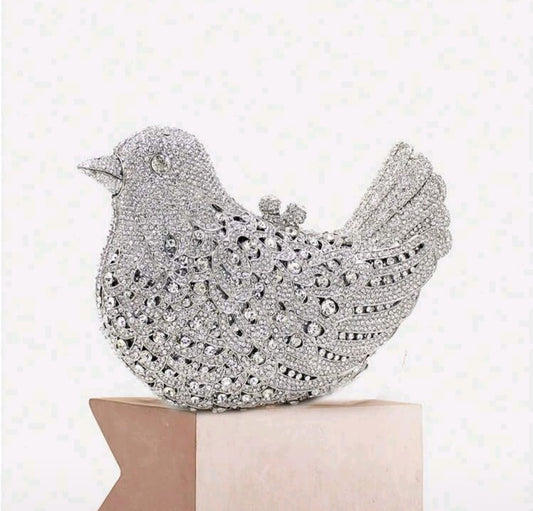 Dove Rhinestone Novelty Bag - Pre Order