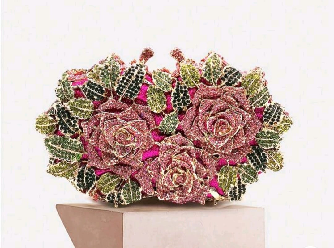 Roses Rhinestone Novelty Bag - Pre Order