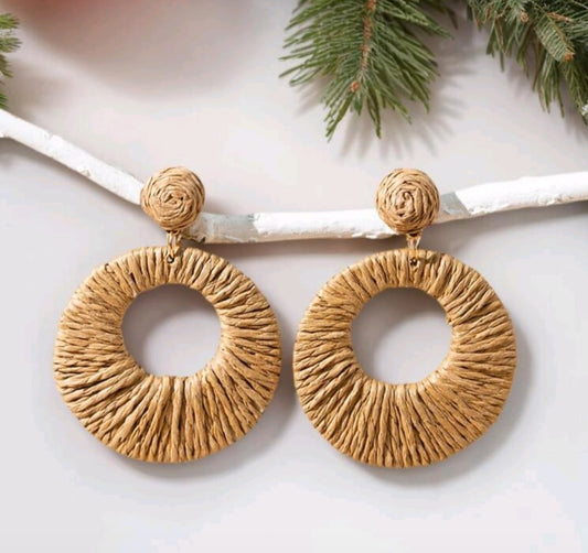 Island Style Straw Earrings