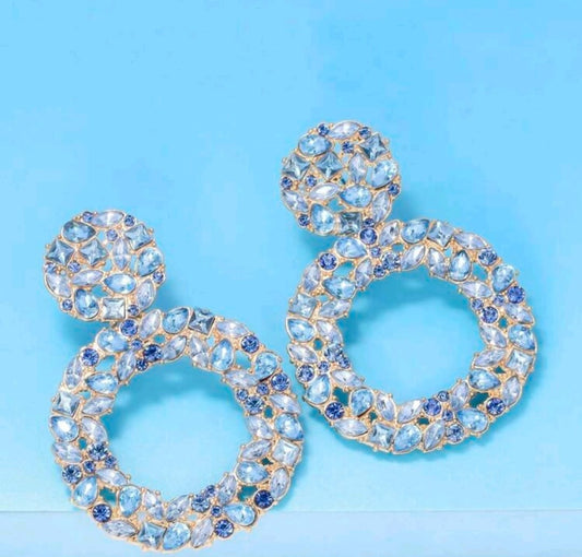 Dazzling Blue Diamond Earrings