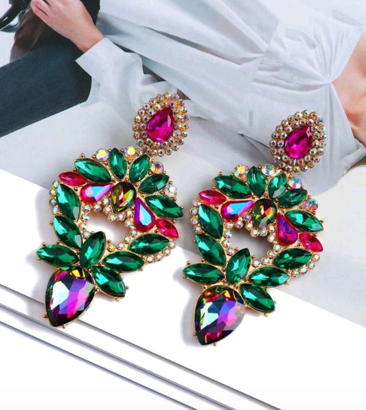 Show Stopper Multi Colour Diamond earrings