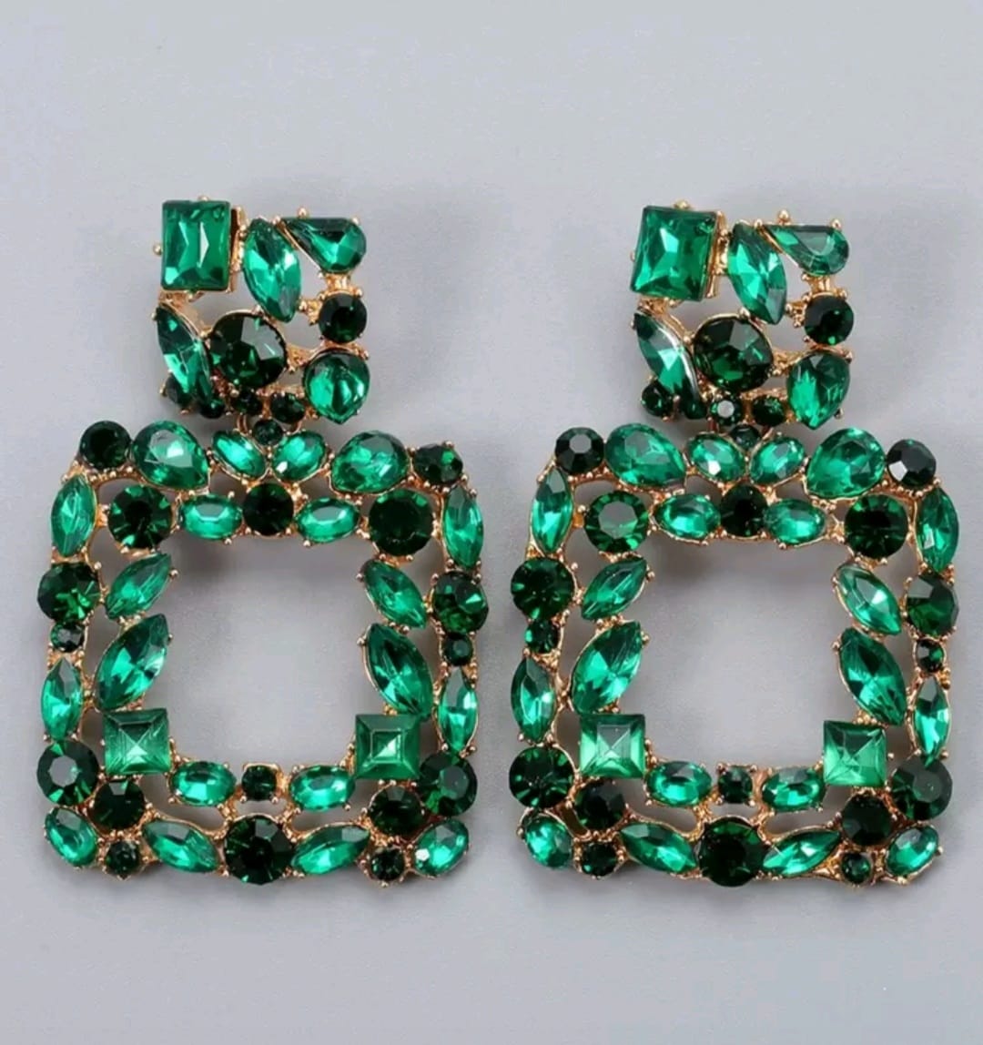 Forest Greens Luxe Diamond Earrings - Pre Order