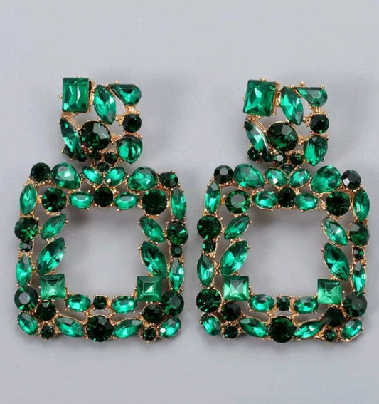Forest Greens Luxe Diamond Earrings - Pre Order