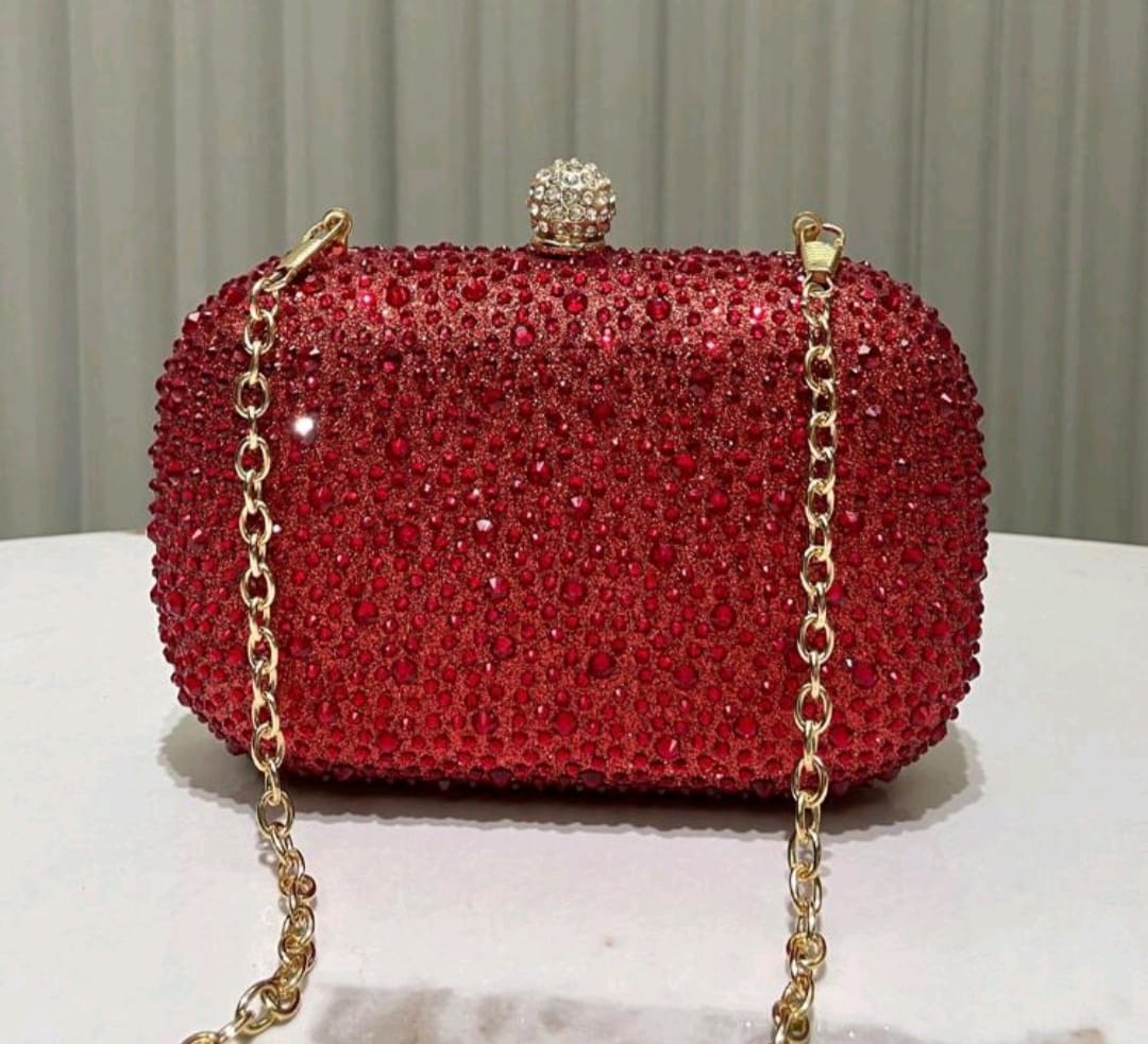 Red Diamond Drop Clutch Chain